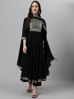 Thumbnail for Khushal K Ethnic Motifs Yoke Design Zari Sequined Anarkali Kurta with Palazzos & Dupatta - Distacart