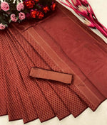 Thumbnail for DEIANA'S Beautiful Golden Jari with New Design Soft Lichi Silk Saree - Brown - Distacart