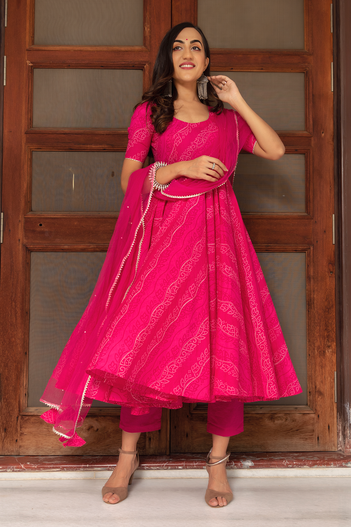Chandni Hand block Gotta Patti Cotton Anarkali Suit Set – ASHEERA