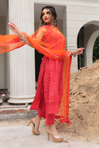 Thumbnail for Pomcha Jaipur Roseberry Block Print Suit Set - Distacart