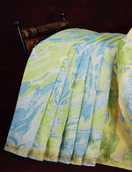 Thumbnail for Combo of Parrot Green and Blue Chanderi Printed Saree By Gayathri Reddy Designer Studio - Distacart