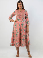 Thumbnail for Kalini Women Orange Floral Printed Floral Anarkali Kurta - Distacart