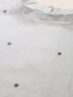 Thumbnail for Kalini Women White Regular Pure Cotton Kurta with Trousers - Distacart