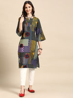 Thumbnail for Sangria Printed Bell Sleeves Kurta - Distacart