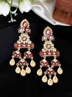 Thumbnail for Shoshaa Red Contemporary Drop Earrings - Distacart