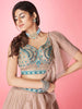 Myra Rose Taupe Art Silk Designer Lehenga - Distacart