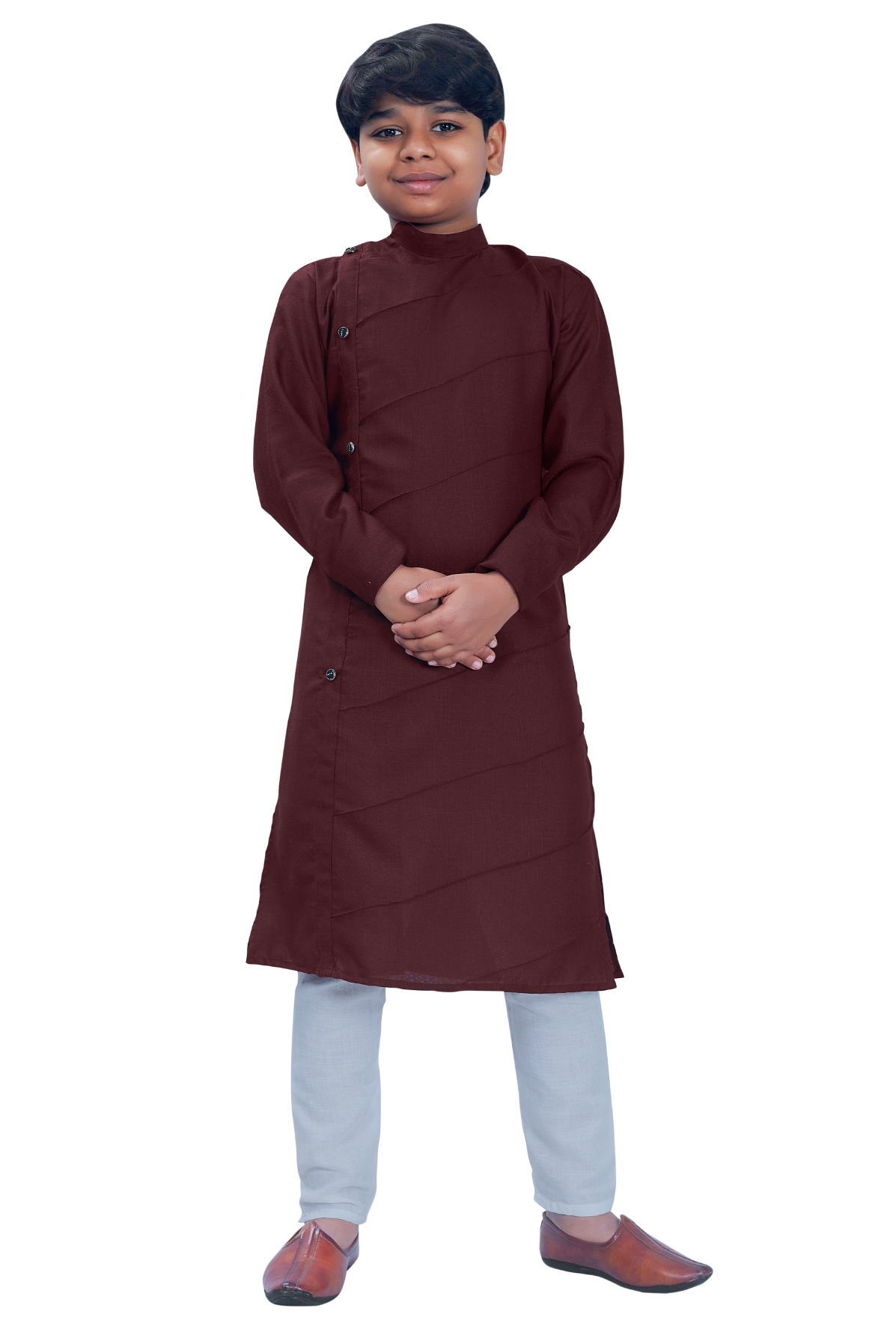 DEIANA'S Casual Designer Kurta Pyjama Set For Boys And kids (Dark Brown) - Distacart