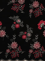 Thumbnail for Mitera Floral Sequinned Velvet Saree - Distacart