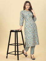 Thumbnail for Kalini Ethnic Motifs Printed Thread Work Kurta with Trousers - Distacart