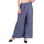 Thumbnail for PAVONINE Grey Color Straight Fit Rayon Fabric Palazzo For Women - Distacart