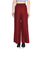 Thumbnail for PAVONINE Maroon Color Straight Fit Rayon Fabric Palazzo For Women - Distacart