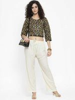 Thumbnail for PAVONINE Off White Color Straight Fit Rayon Fabric Palazzo For Women - Distacart