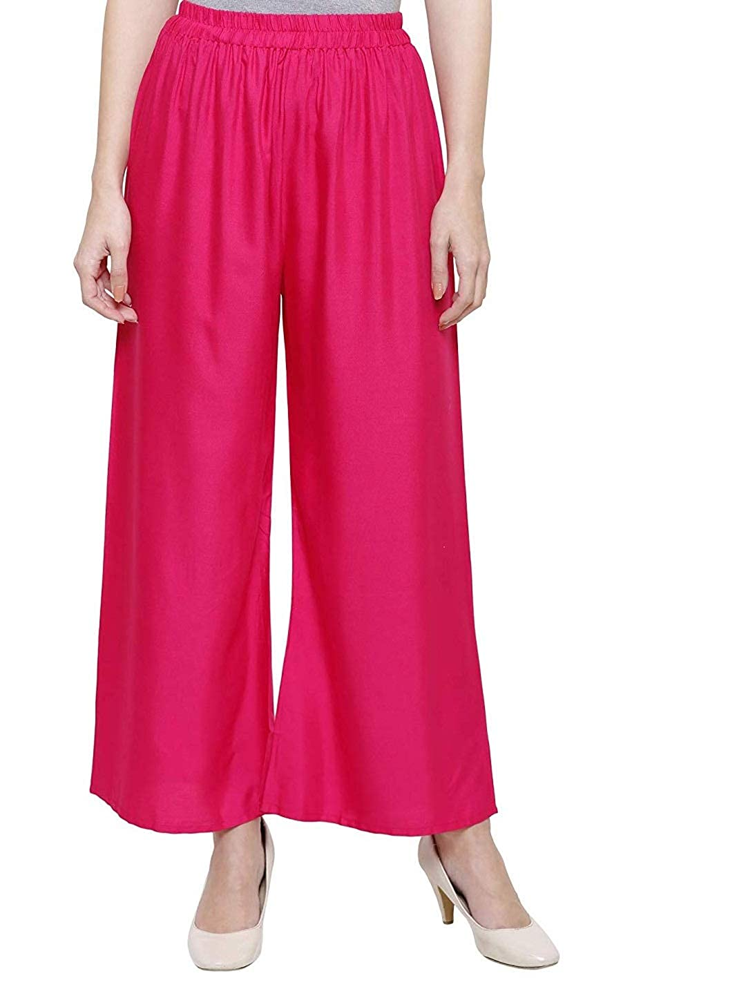 PAVONINE Rani Color Straight Fit Rayon Fabric Palazzo For Women - Distacart
