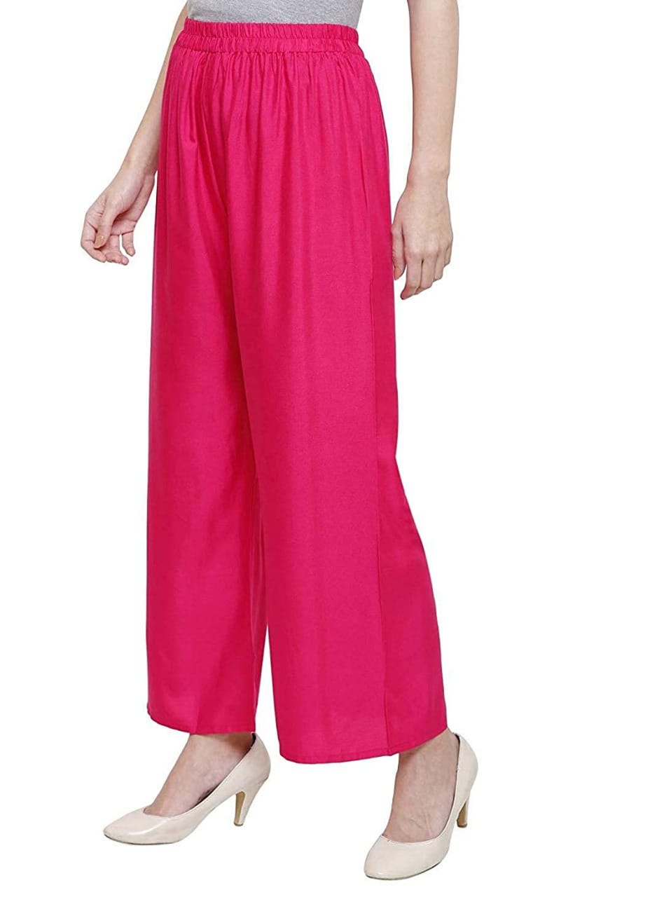 PAVONINE Rani Color Straight Fit Rayon Fabric Palazzo For Women - Distacart