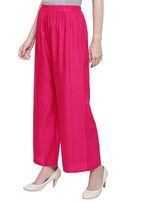 Thumbnail for PAVONINE Rani Color Straight Fit Rayon Fabric Palazzo For Women - Distacart
