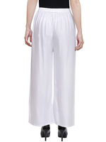 Thumbnail for PAVONINE White Color Straight Fit Rayon Fabric Palazzo For Women - Distacart