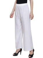 Thumbnail for PAVONINE White Color Straight Fit Rayon Fabric Palazzo For Women - Distacart