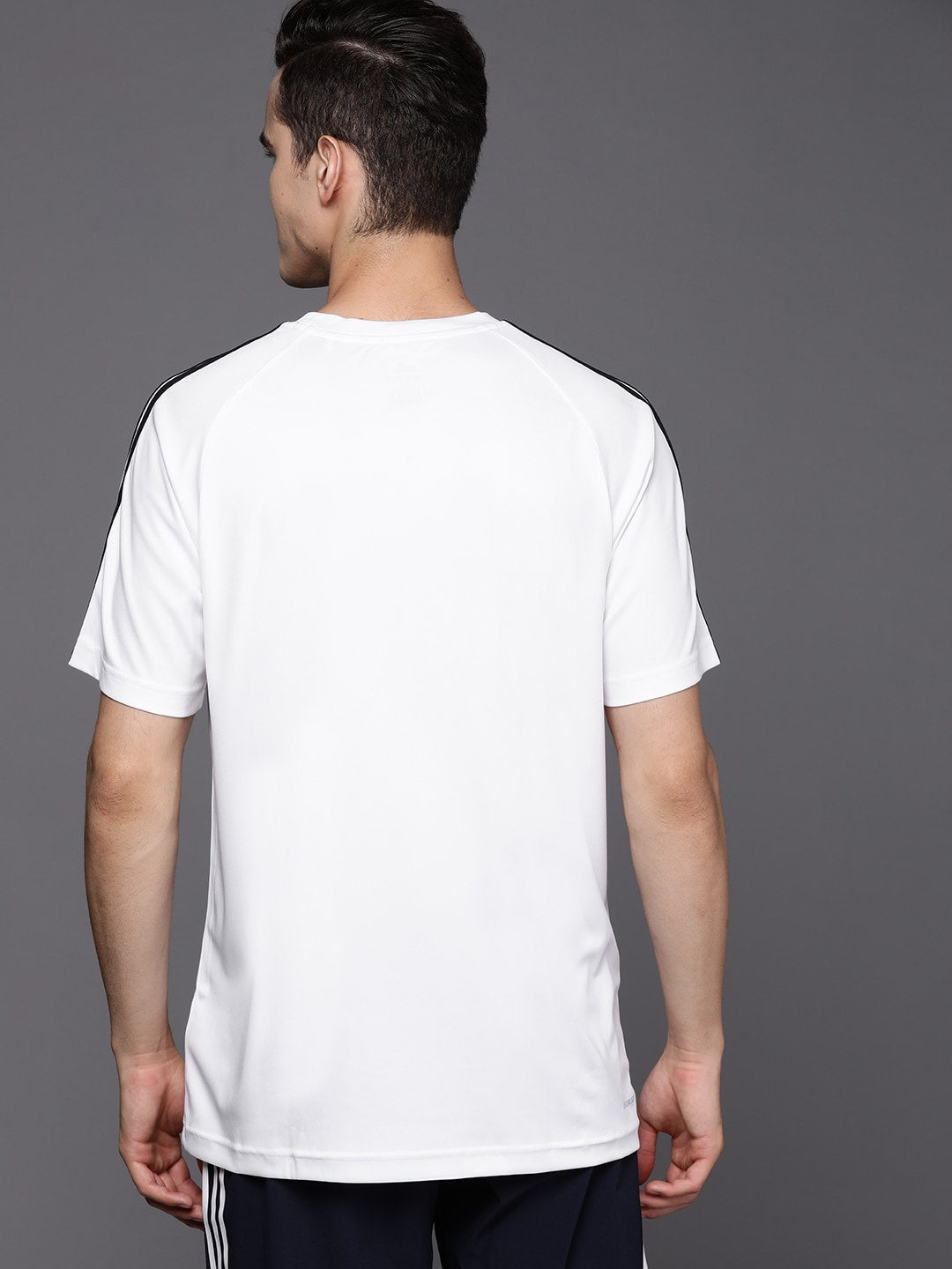 Adidas Men White Sereno 3-Stripes Brand Logo Printed Football T-shirt - Distacart
