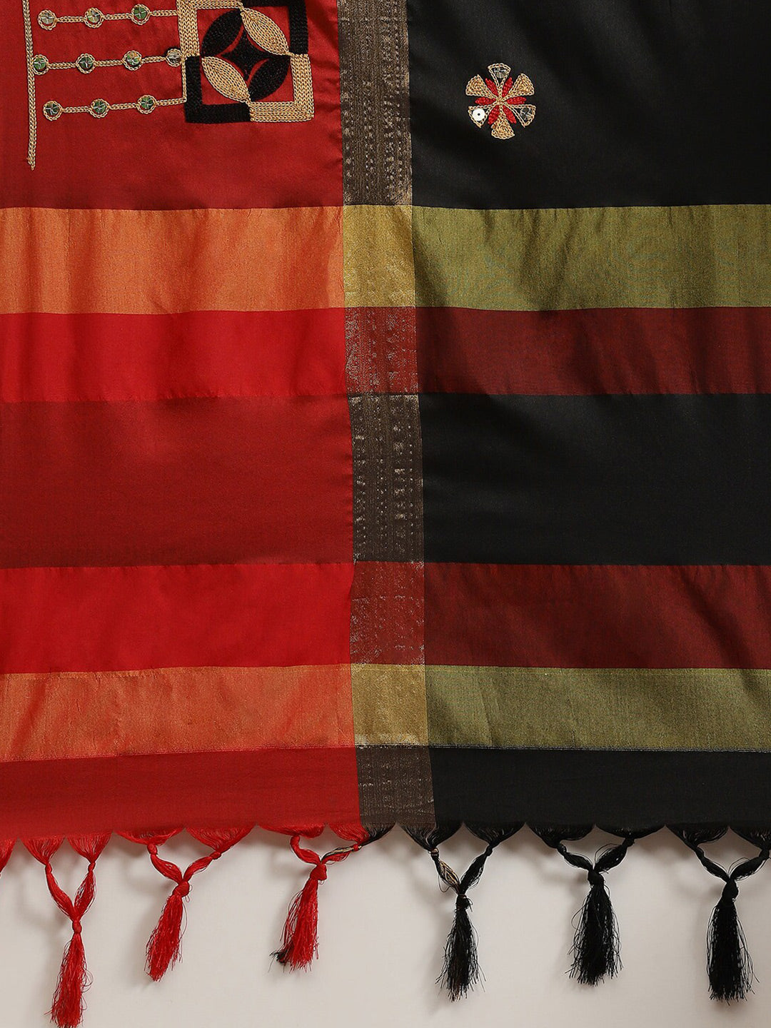 Kalini Ethnic Motifs Embroidered Silk Cotton Saree - Distacart