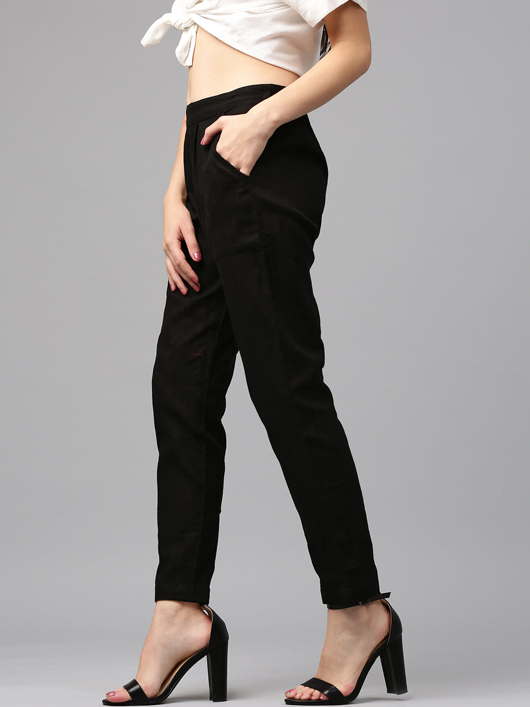 Jaipur Kurti Women Black Trousers - Distacart
