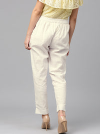Thumbnail for Jaipur Kurti Women White Trousers - Distacart