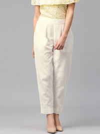 Thumbnail for Jaipur Kurti Women White Trousers - Distacart