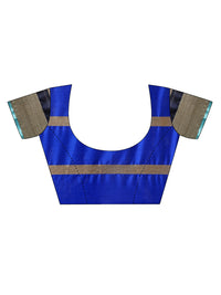 Thumbnail for Saree Mall Blue Striped Silk Blend Saree - Distacart