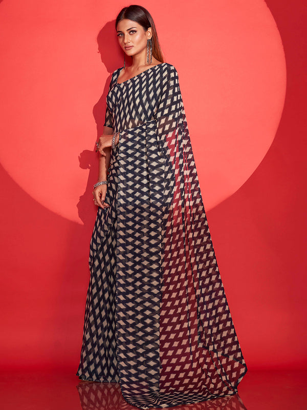 Tikhi Imli Geometric Printed Saree - Distacart