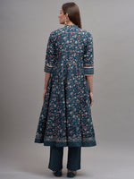Thumbnail for Kalini Women Floral Printed Panelled Gotta Patti Pure Cotton Kurta With Trousers & Dupatta - Distacart