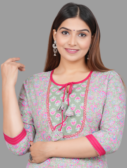 House of RP Women's Grey Rayon Floral Print Kurta - Distacart