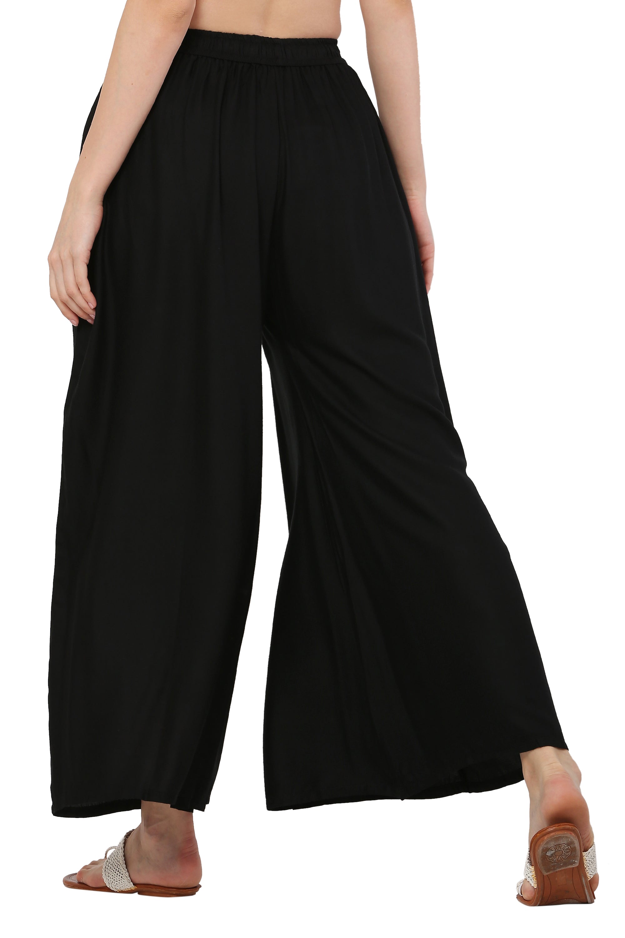 PAVONINE Black Color Rayon Fabric Jumbo Sharara For Women - Distacart