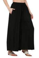 Thumbnail for PAVONINE Black Color Rayon Fabric Jumbo Sharara For Women - Distacart