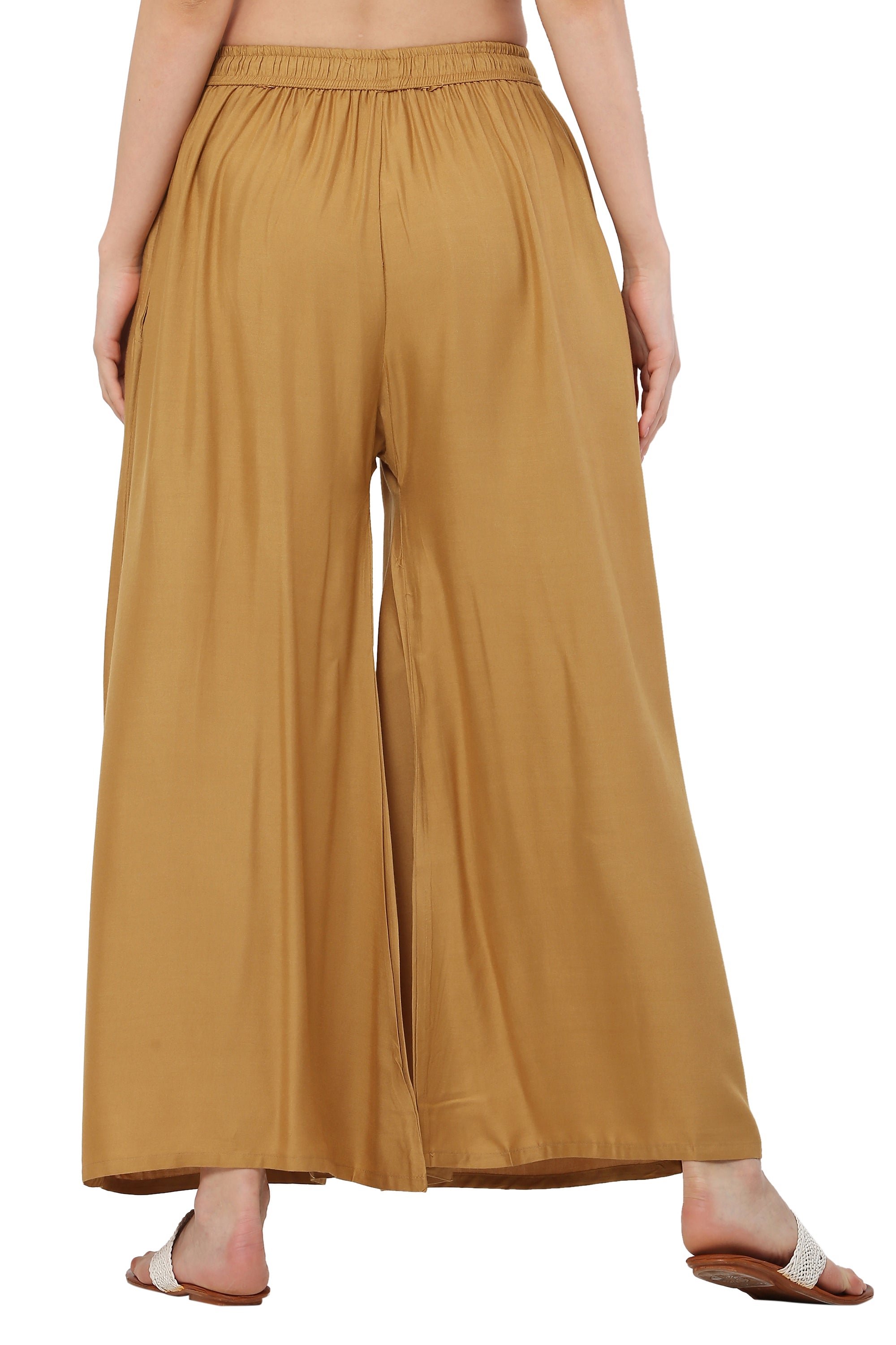 PAVONINE Beige Color Rayon Fabric Jumbo Sharara For Women - Distacart