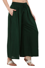 Thumbnail for PAVONINE Bottle Green Color Rayon Fabric Jumbo Sharara For Women - Distacart