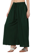 Thumbnail for PAVONINE Bottle Green Color Rayon Fabric Jumbo Sharara For Women - Distacart