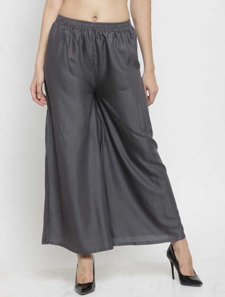 PAVONINE Grey Color Rayon Fabric Jumbo Sharara For Women - Distacart