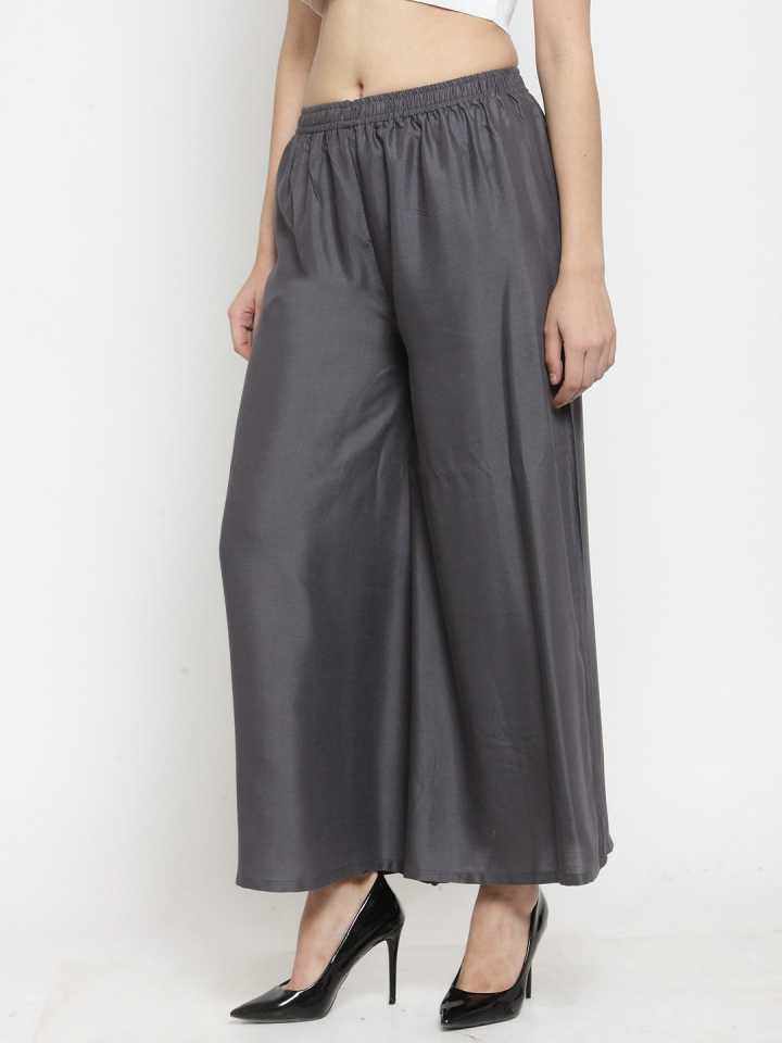 PAVONINE Grey Color Rayon Fabric Jumbo Sharara For Women - Distacart