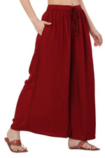 Thumbnail for PAVONINE Maroon Color Rayon Fabric Jumbo Sharara For Women - Distacart