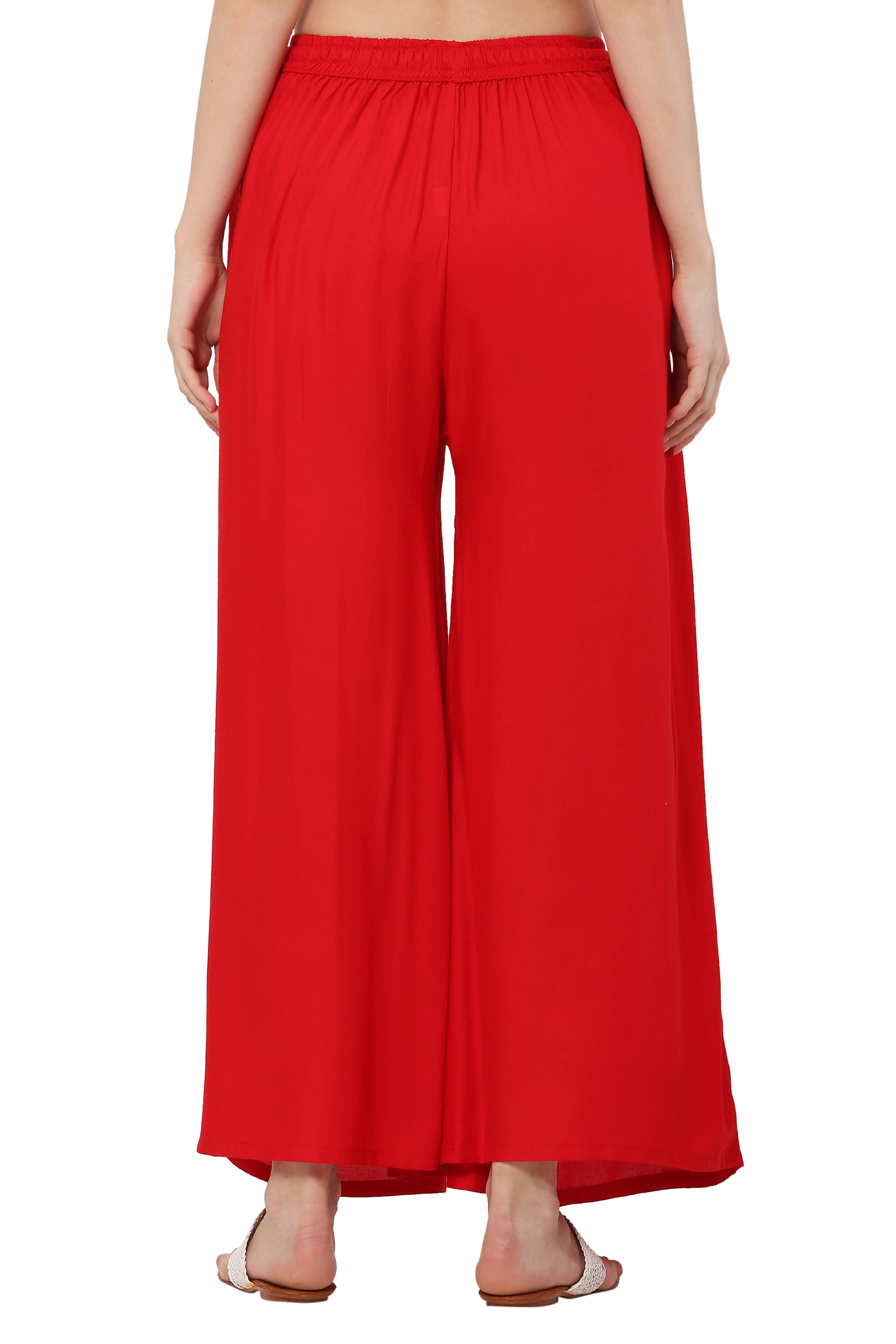 PAVONINE Red Color Rayon Fabric Jumbo Sharara For Women - Distacart