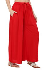 Thumbnail for PAVONINE Red Color Rayon Fabric Jumbo Sharara For Women - Distacart
