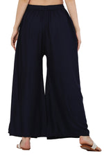 Thumbnail for PAVONINE Navy Blue Color Rayon Fabric Jumbo Sharara For Women - Distacart