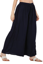 Thumbnail for PAVONINE Navy Blue Color Rayon Fabric Jumbo Sharara For Women - Distacart