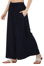 Thumbnail for PAVONINE Navy Blue Color Rayon Fabric Jumbo Sharara For Women - Distacart