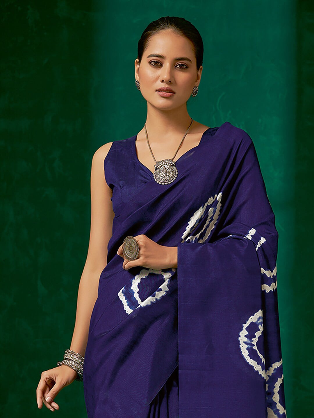 Mitera Purple & White Tie and Dye Art Silk Saree - Distacart