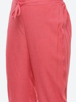 Thumbnail for Biba Women Fuchsia Yoke Design A-Line Kurta With Trousers Set - Distacart
