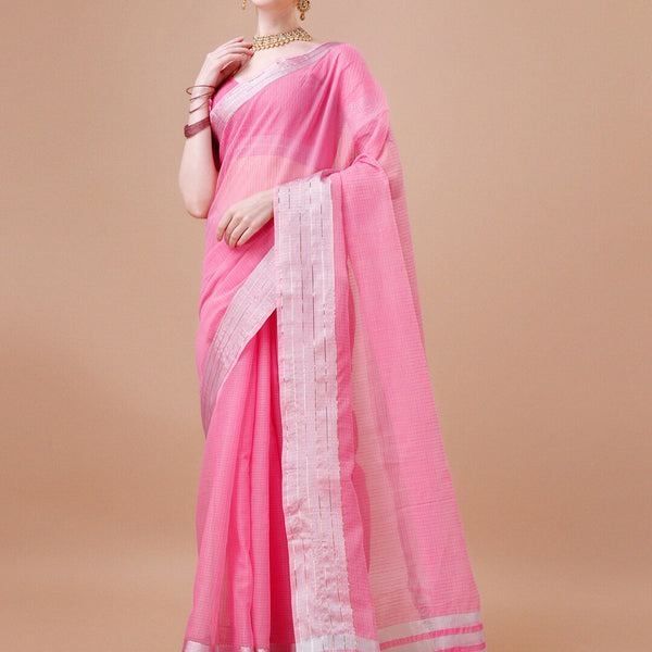 Kalini Checked Zari Kota Saree - Distacart