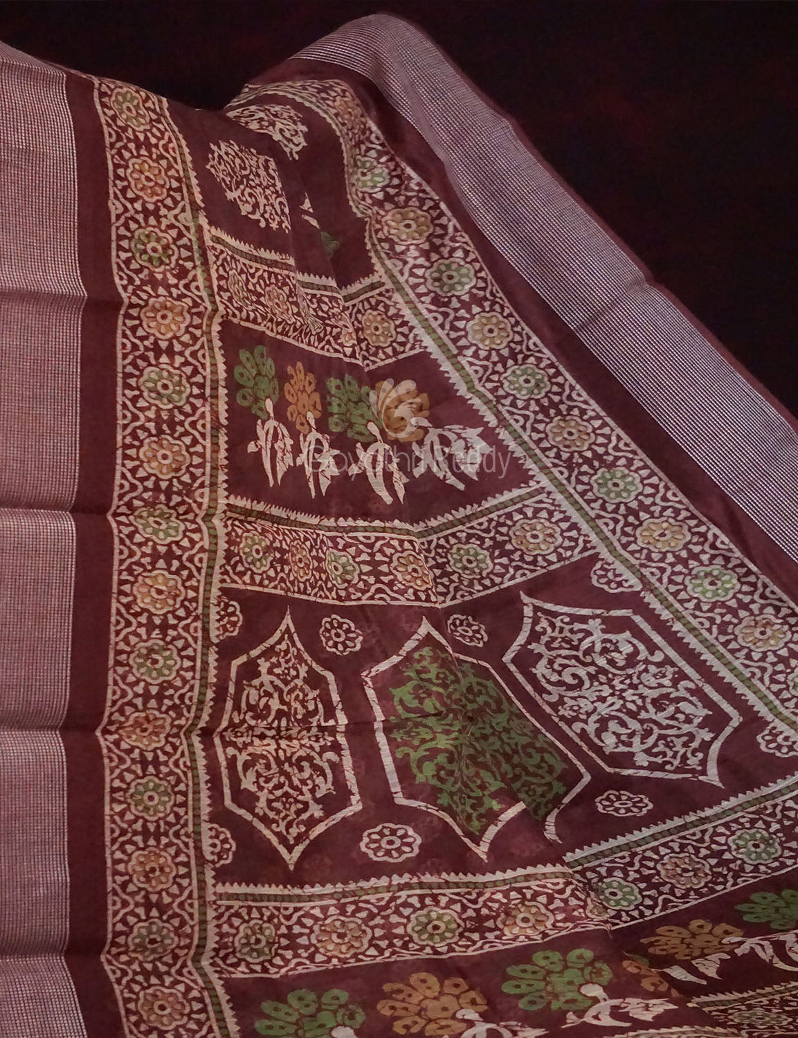Brown Colour With Motif Design Semi Chanderi Saree By Gayathri Reddy Designer Studio - Distacart