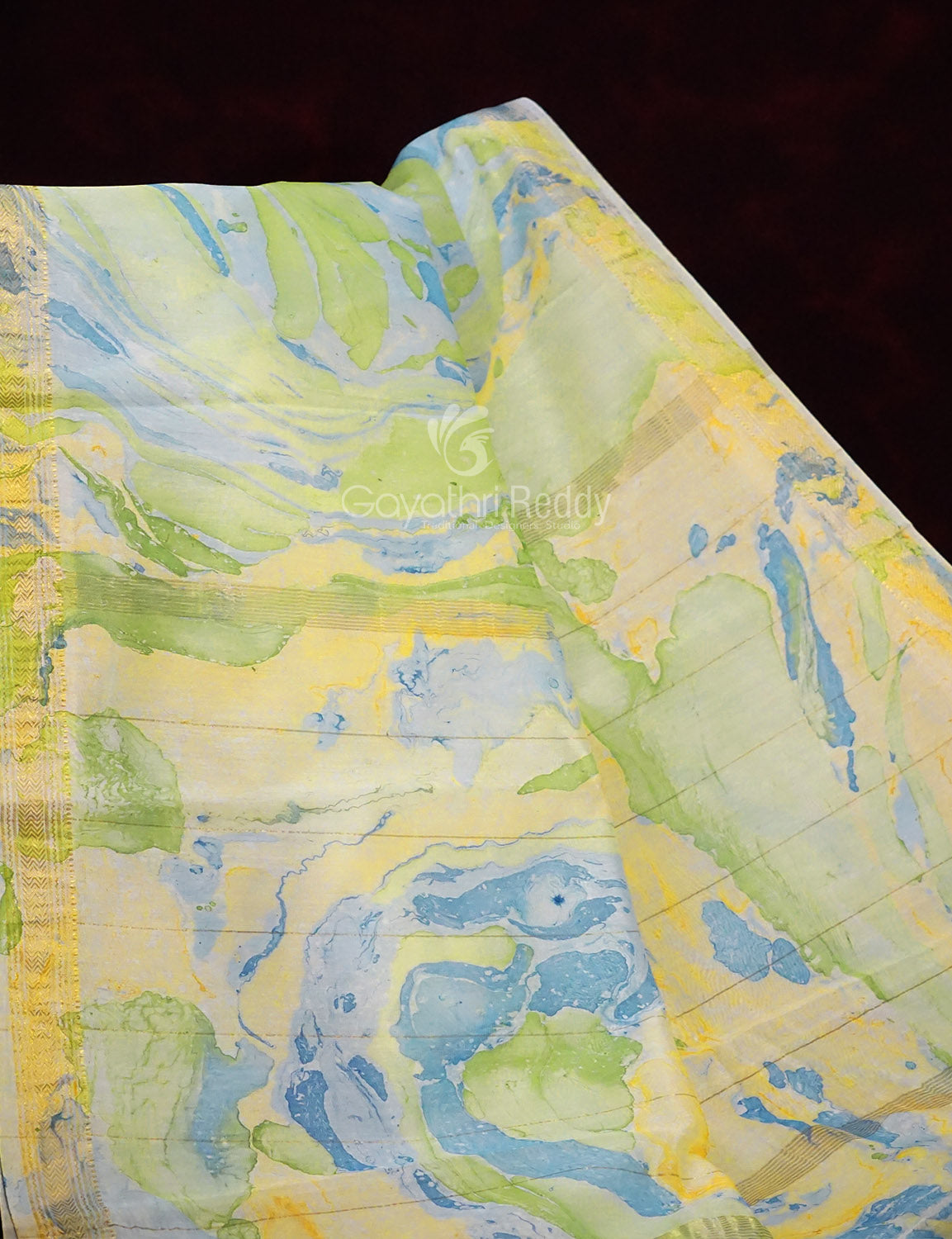 Combo of Parrot Green and Blue Chanderi Printed Saree By Gayathri Reddy Designer Studio - Distacart