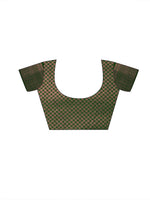 Thumbnail for Mitera Green & Gold-Toned Woven Design Zari Art Silk Saree - Distacart