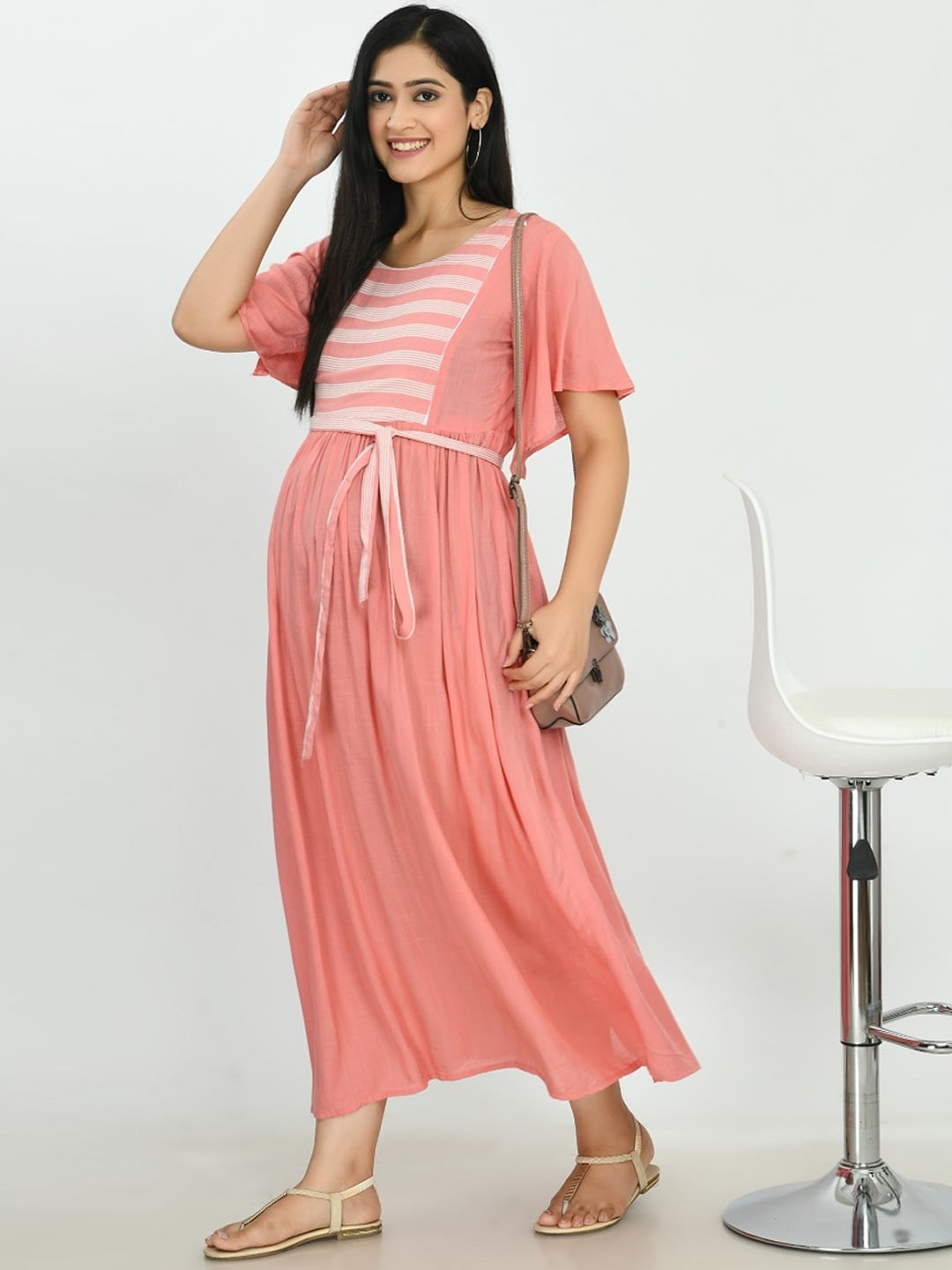 Kalini Women Flared Sleeves Maternity Anarkali Kurta - Distacart